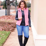 J Crew Pink Faux Fur Vest NWT- Size S