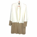 Talbots Ivory/Tan Shawl Collar Duster Cardigan NWT- Size L