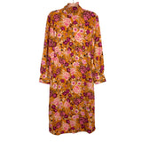 Who What Wear Apricot/Pink/Fuchsia Floral Ruffle Mock Neck Midi Dress- Size S (sold out online)