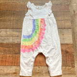 Baby Gap White Tie-Dye Rainbow Ruffle Jumpsuit- Size 6-12M