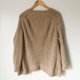 Lou & Grey Tan Knit Open Cardigan with Pockets - Size XS