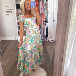 Billabong White Sunrise Floral Tiered Maxi Dress- Size S