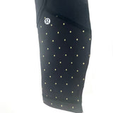 Lululemon Black with Gold Diamond Print Hem Cropped Leggings- Size 4 ( Inseam 24.5")