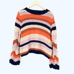 Storia Striped Orange and Black Knit Sweater- Size S