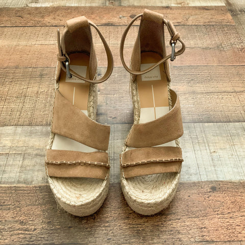 Dolce Vita Suede Strappy Espadrille Wedges- Size 7.5 (LIKE NEW)