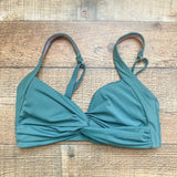 Marina West Green Front Twist Padded Bikini Top and High Waisted Bottoms- Size S (sold as set)