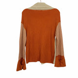 Simplee Tan/Orange Color Black Turtleneck Sweater- Size S