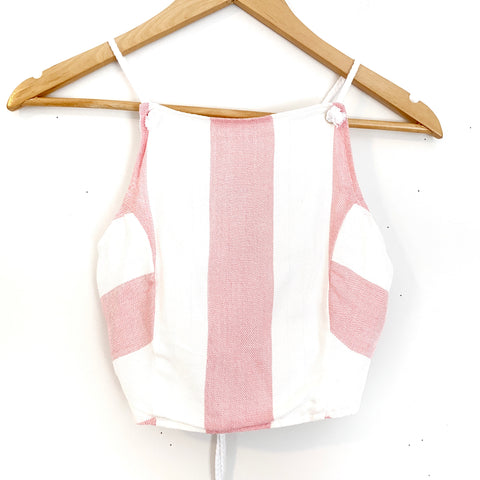 Lauren James Cabana Hampton Pink Stripe Crop Top and Palazzo Pant Set- Size S (Inseam 32”)