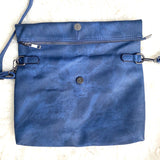 No Brand Blue Zipper Fold Over Magnetic Crossbody with Detachable Strap