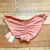 PILYQ Dusty Rose Ruched Bikini Bottoms NWT- Size M (Bottoms Only)