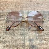 No Brand Gold Round Lens Sunglasses