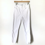 Sam Edelman The Stiletto White High Rise Skinny Crop Jeans with Angled Raw Hem- Size 26 (Inseam 25”)