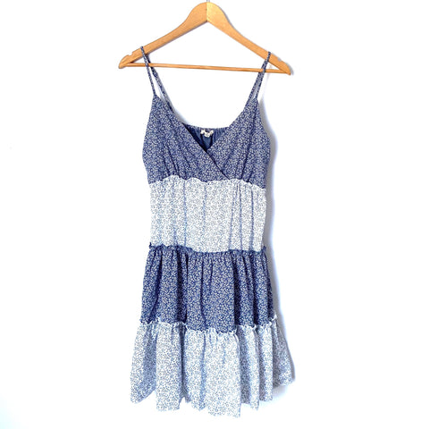 Promesa Blue & White Floral Print Dress- Size M