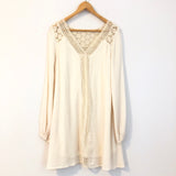 Entro Cream Crochet Detail Dress- Size S