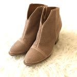 Qupid Tan Perforated Booties- Size 7 (Like New!)