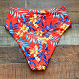 Blooming Jelly Orange Flower/Leaf High Waist Bikini Bottom- Size S (We have matching top)