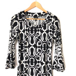 En Focus Studio Black and White Bell Sleeve Dress- Size 6