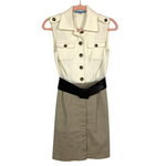 Antonio Melani Cream/Tan Belted Dress- Size 0 (see notes)