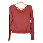 Treasure & Bond Rose Off the Shoulder Thermal Knit Top- Size S