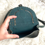 No Brand Green Leather Saddle Bag