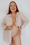 Aerie Mocha/Peach Floral String Cheeky Bikini Bottoms- Size XL (we have matching top, sold out online)
