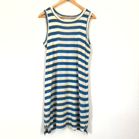 Current/Elliott Blue Striped Distressed Tank Dress- Size 1