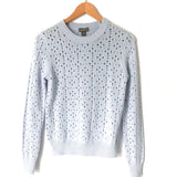 J Crew Point Sur Baby Blue Sweater with Holes NWT- Size XS