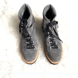 Marc Fisher Indre Grey Suede Lace Up Boots- Size 8.5