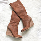 Franco Sarto Zip Up Wedge Boots- Size 7