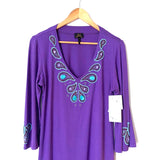 Faith Purple Beaded Tunic NWT- Size M
