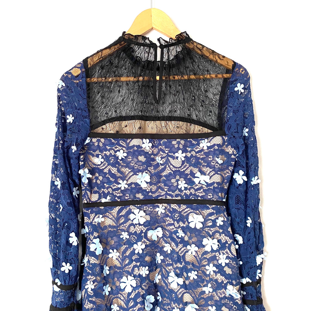 Foxiedox Black and Blue Floral Lace Dress- Size ~S The Saved Collection Foxiedox Black and Blue Floral Lace Dress- Size ~S The Saved Collection