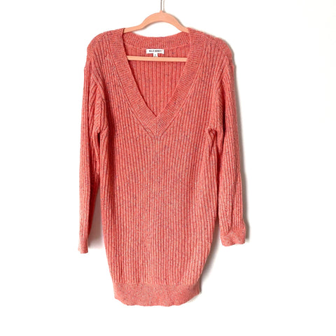 Wild Honey Pink Flecked V-Neck Sweater Dress- Size S