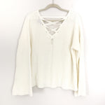 Topshop Ivory Lace Back Sweater with Bell Sleeves- Size 12