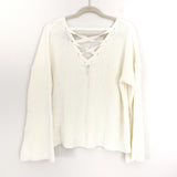 Topshop Ivory Lace Back Sweater with Bell Sleeves- Size 12