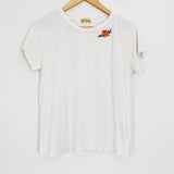Mother White Short Sleeve Floral Embroided Detail Top- Size XS