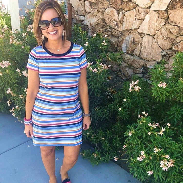LOFT Striped T-Shirt Dress- Size XS – The Saved Collection