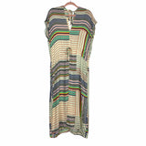 Lovestitch Colorful V-Neck Striped Adjustable Waist Dress- Size S