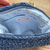 Lisi Lerch Blue Straw Handbag NWT