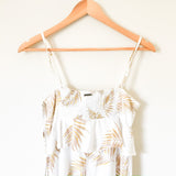 Billabong Palm Print Cropped Tie Front Jumpsuit- Size XS