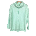 Time And Tru Mint Turtleneck Open Knit Sweater- Size S (4-6)