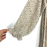 Blush Boutique Taupe Black Dot Pleaded Dress NWT- Size S