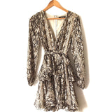 DO+BE Snakeskin Print Ruffle Dress with Belt NWT- Size S