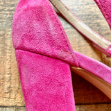 Steve Madden Pink Suede Block Heel Sandals- Size 8.5 (see notes)