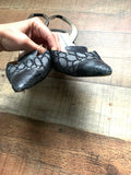 Manolo Blahnik Grey Snakeskin & Fabric Sling Back Heels- Size 40 (See Notes)