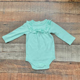 Miniville Green Onesie with Matching Floral Printed Pants- Size 0-3M (sold as a set)