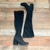 UNISA Black Suede Over the Knee Block Heel Boots- Size 9 (LIKE NEW)
