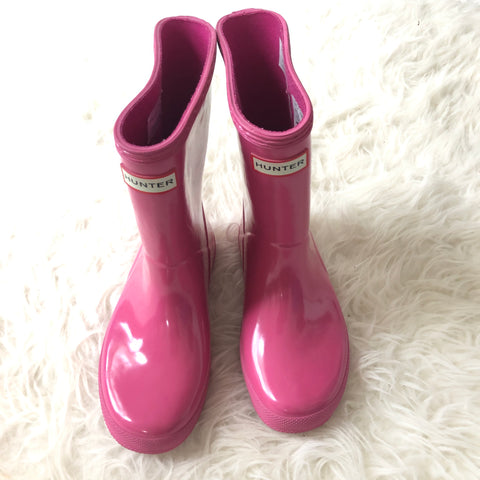 Hunter Pink Girls Boots- Size 12