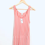 LOFT Beach Pink and White Striped Jumpsuit NWT- Size XS