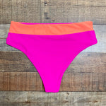 Hazel & Olive Hot Pink/Neon Orange Padded Bandeau Top and Matching Bottom Bikini Set- Size M (sold as set, sold out online)