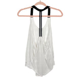 Nike White Sheer with Black Mesh Straps Loose Fit Dri-Fit Tank- Size S